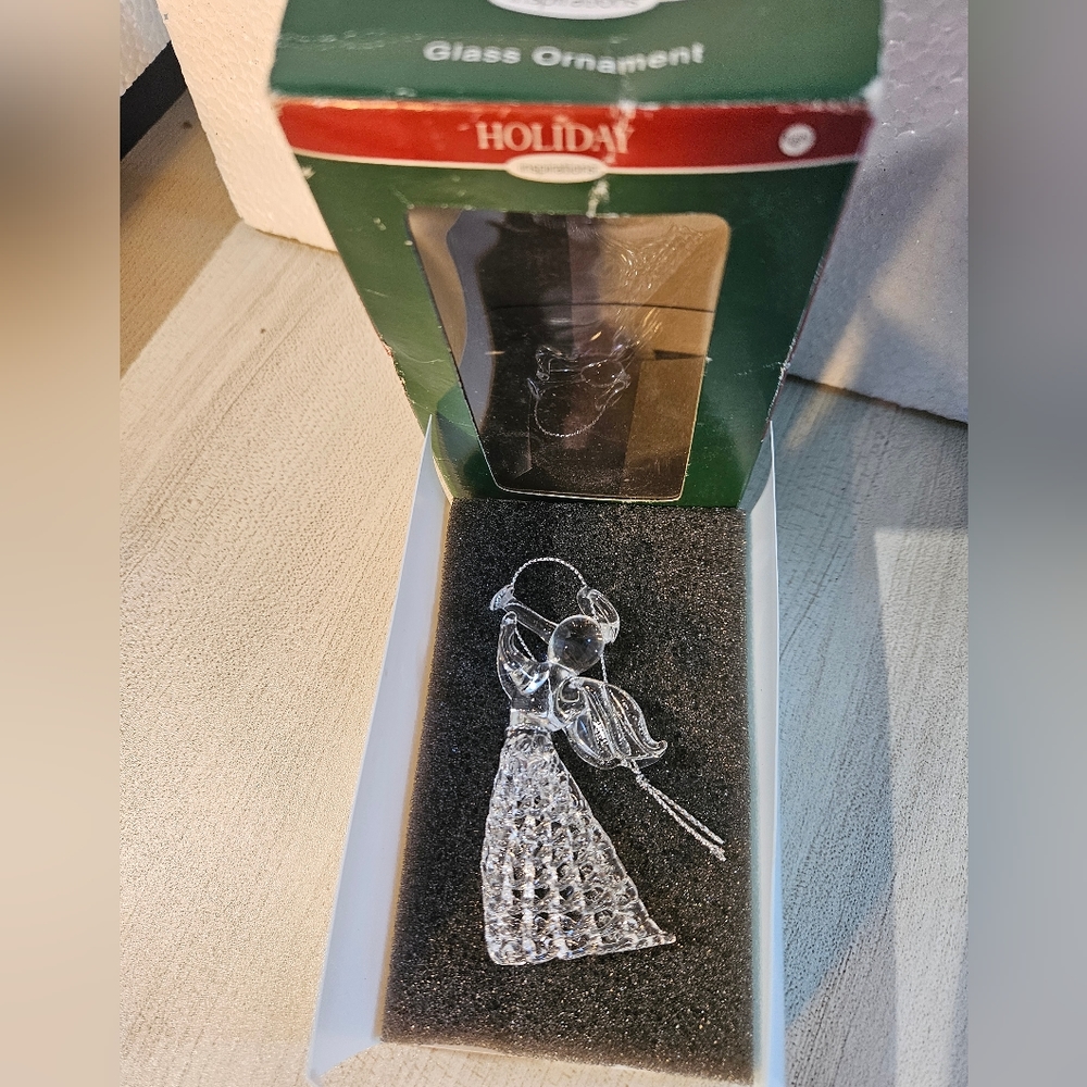 Hand Spun Glass Angel Ornament